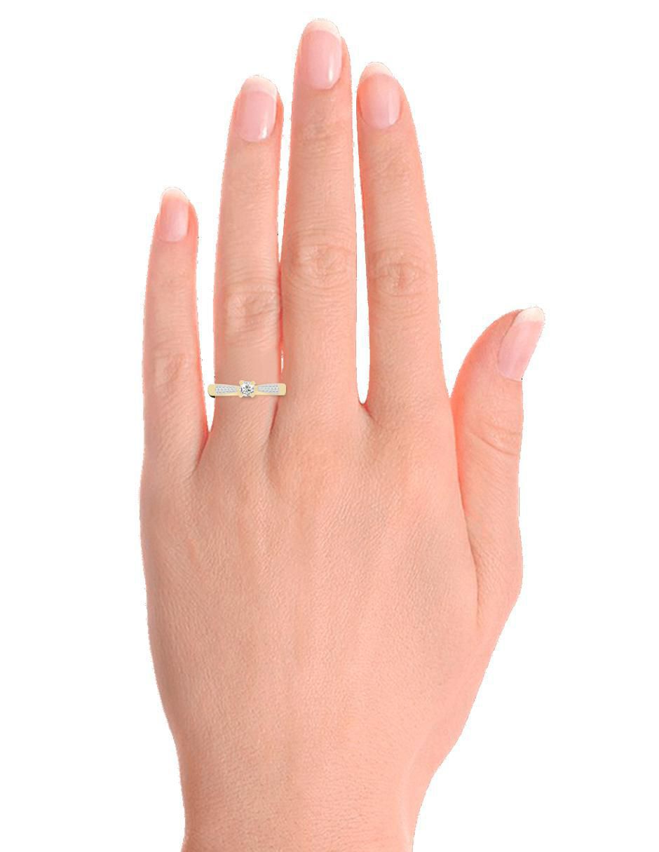 Solitario "de" oro 14 k klamore diamante