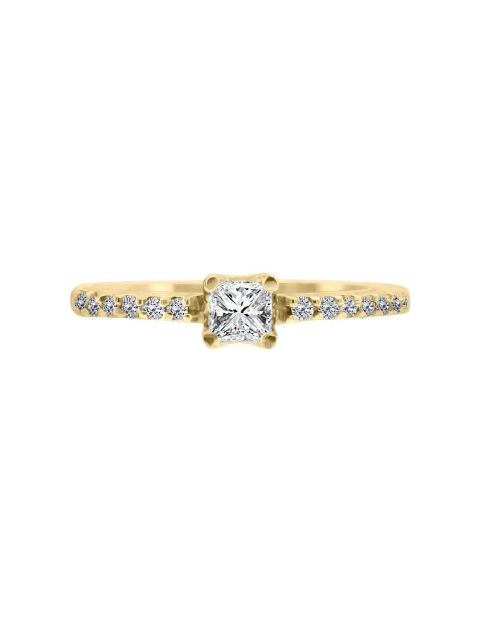 Solitario de oro 14 k Cintillare diamante
