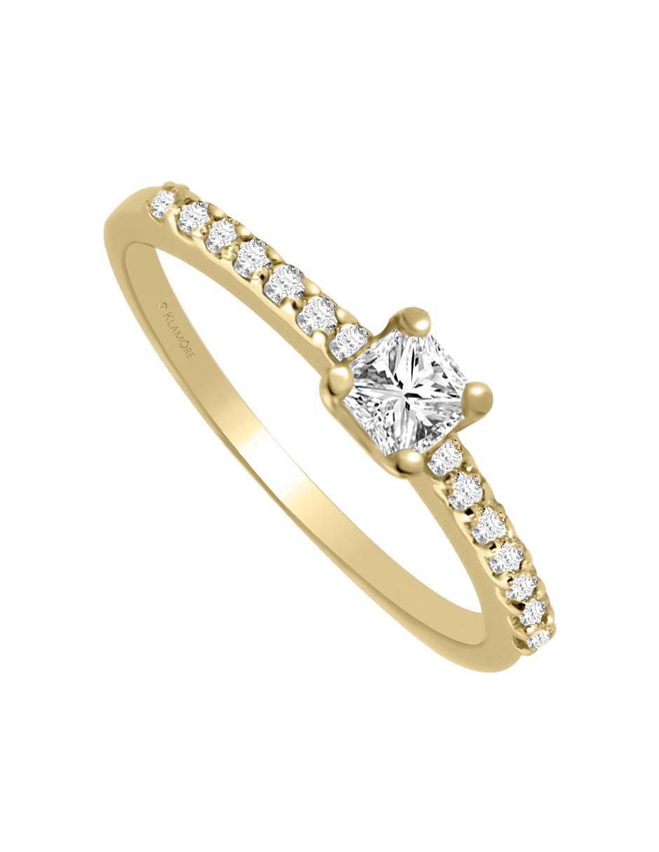 Solitario "de" oro 14 k klamore diamante