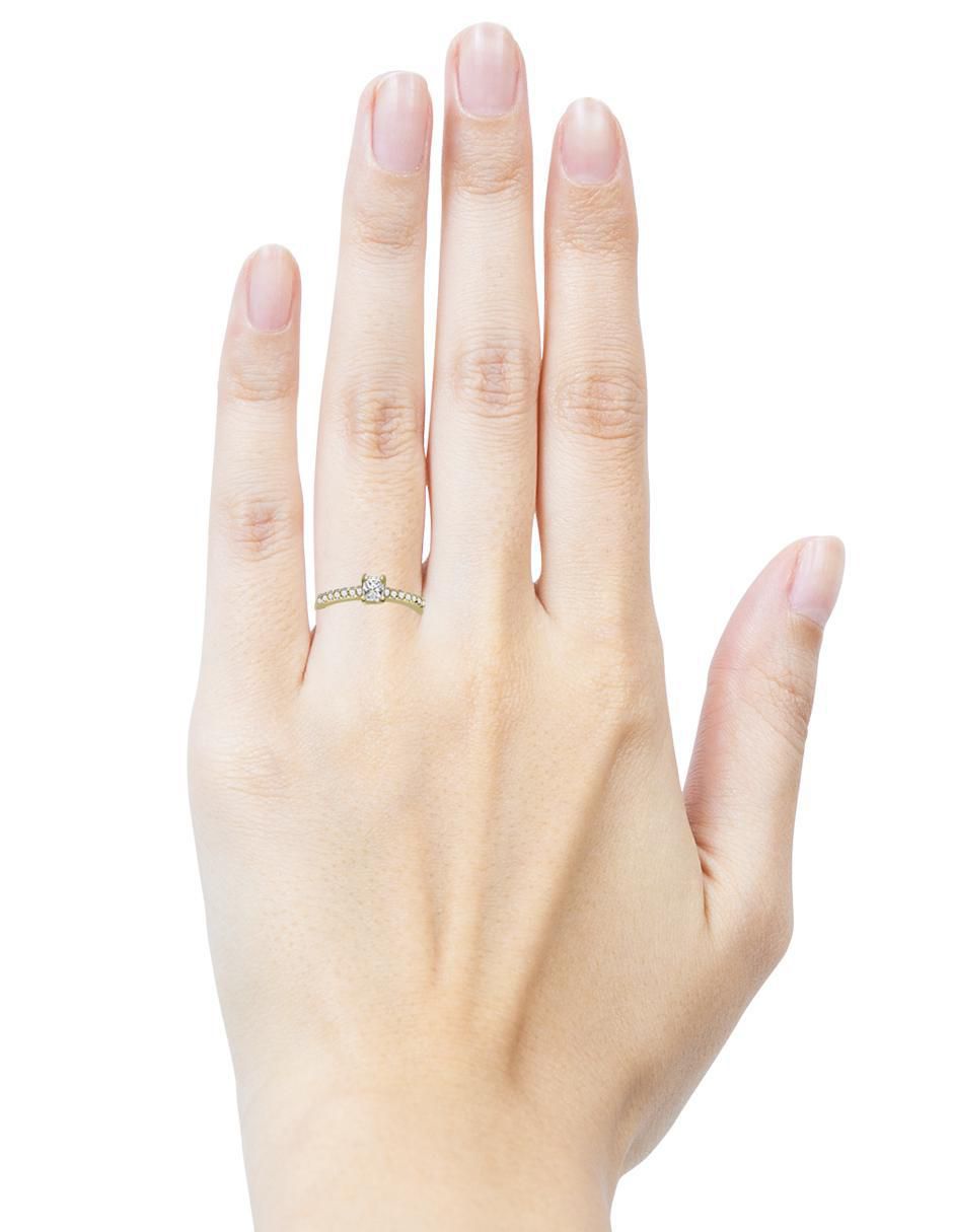 Solitario "de" oro 14 k klamore diamante