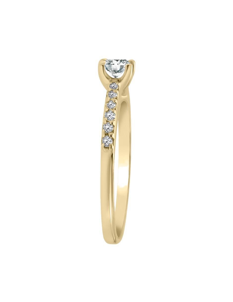 Solitario "de" oro 14 k klamore diamante