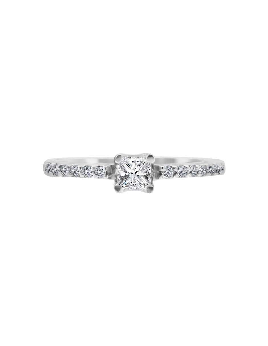 Solitario de oro 14 k Cintillare diamante