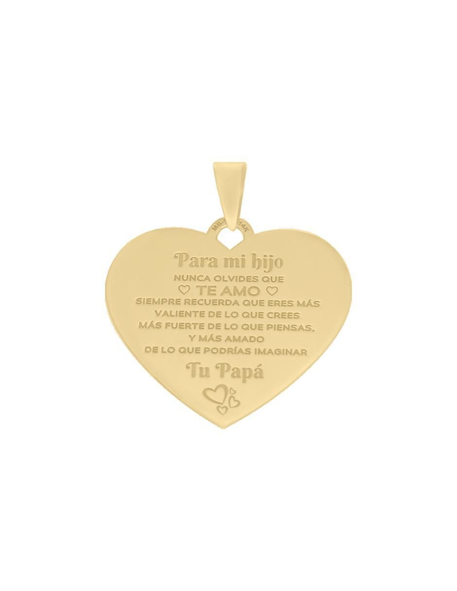 Dije de corazón mensaje papá de oro 14 K