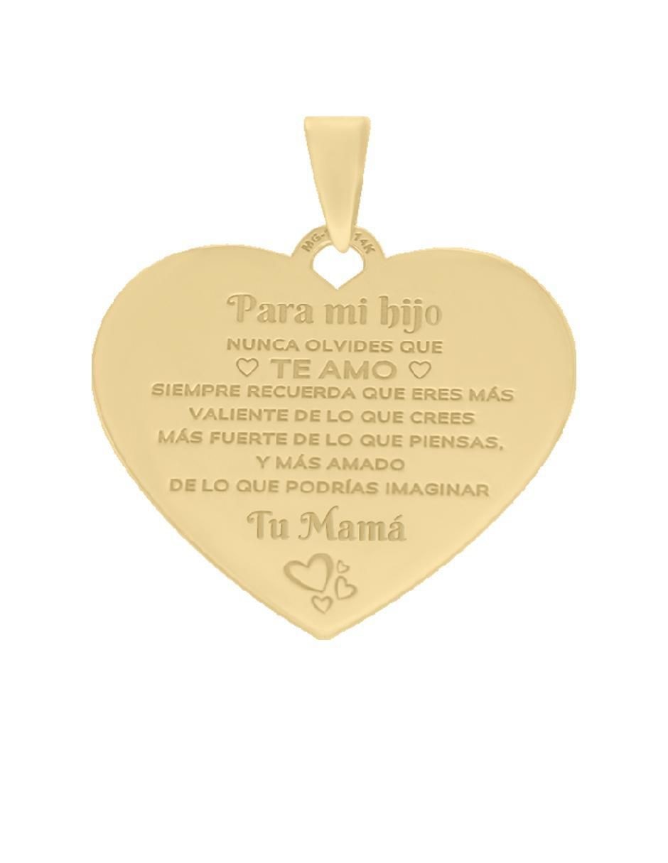 Dije de corazón mensaje mamá de oro 14 K 2
