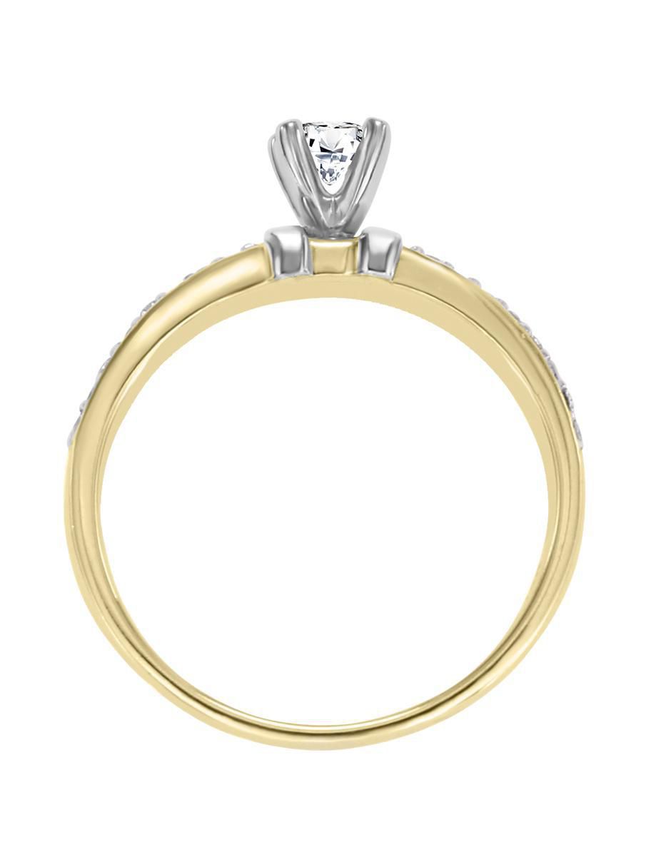 Solitario "de" oro 14 k klamore diamante