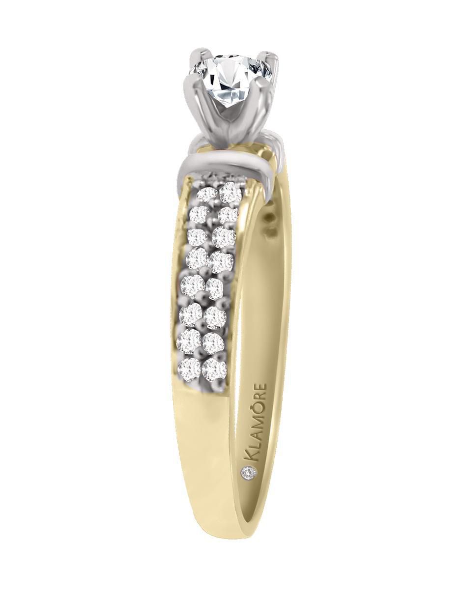 Solitario "de" oro 14 k klamore diamante