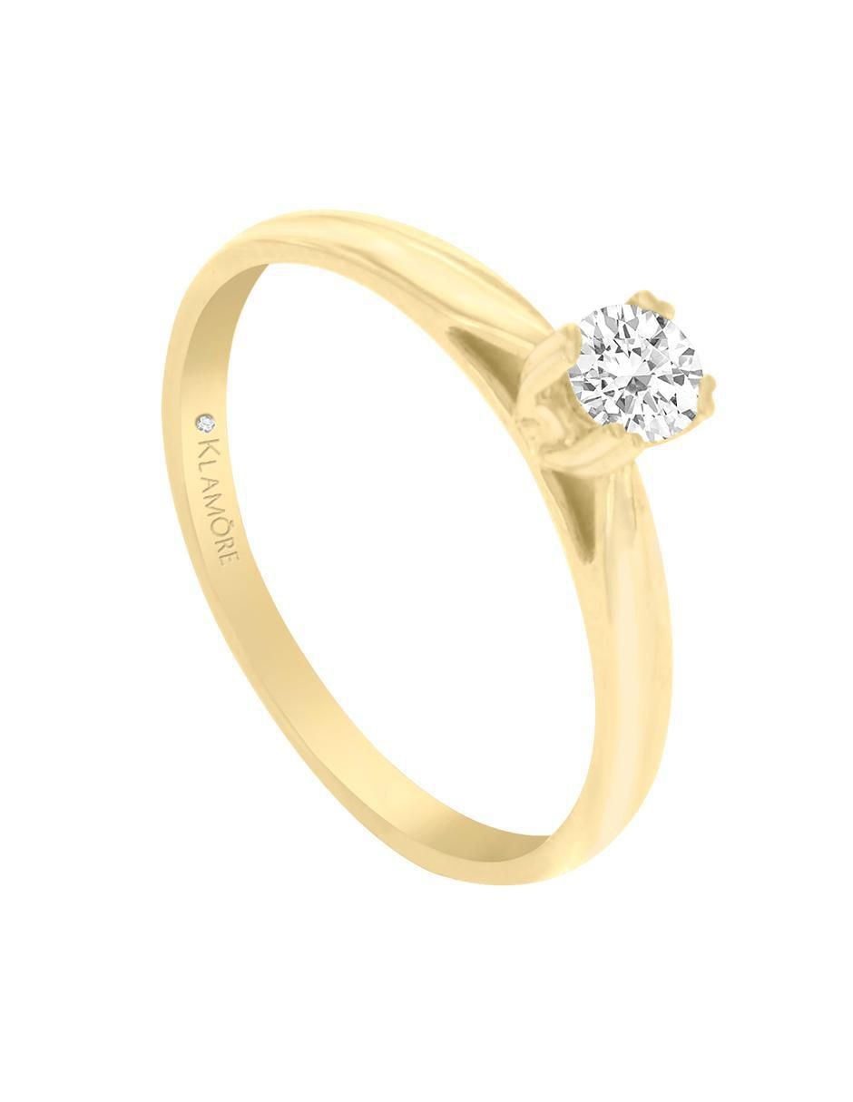 Solitario "de" oro 14 k klamore diamante