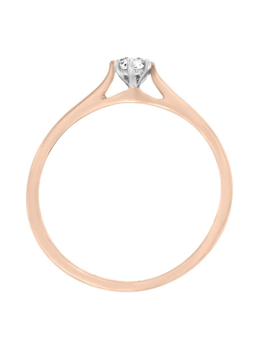 Solitario de oro 14 k Vanoni diamante 2