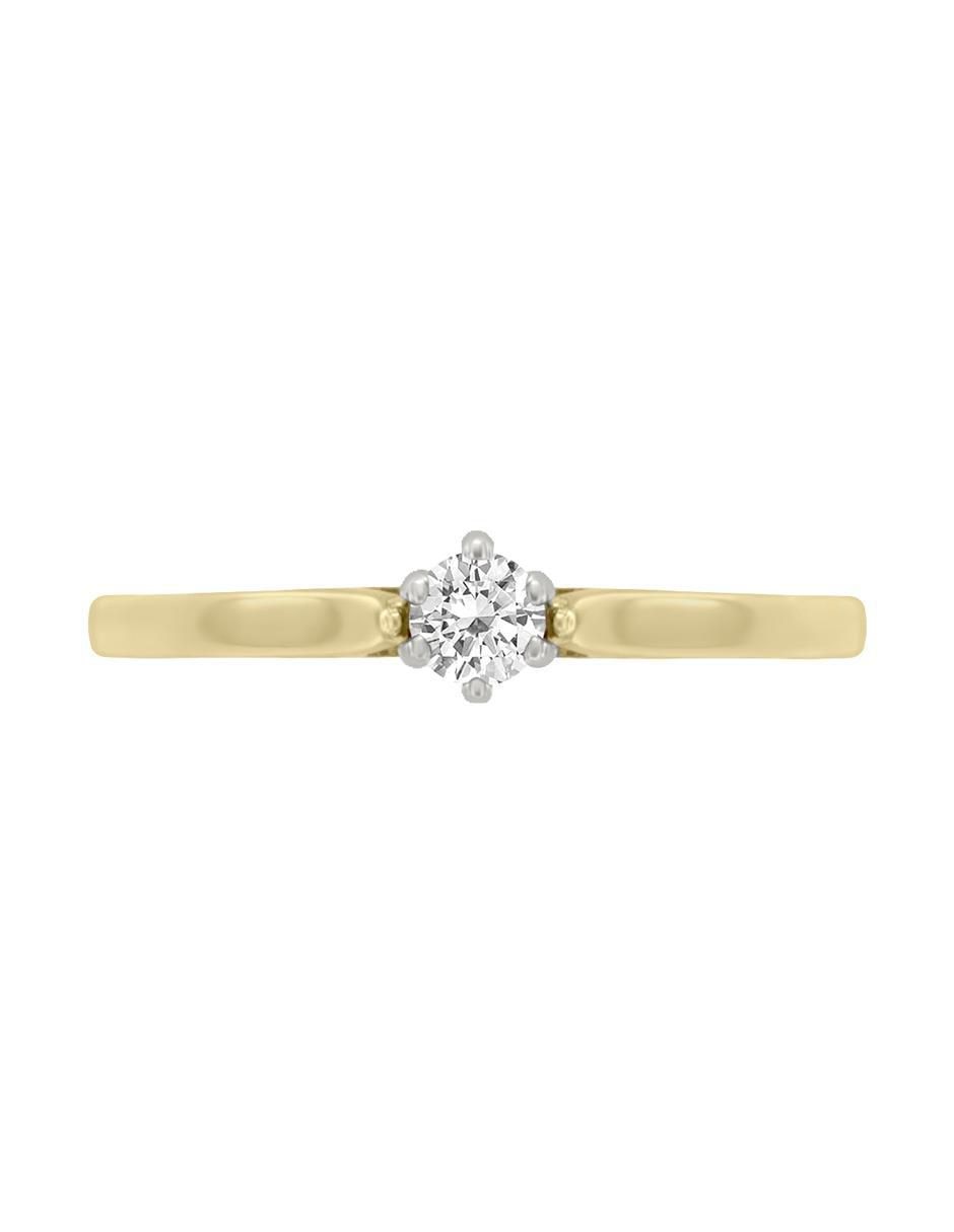 Solitario de oro 14 k Vanoni diamante