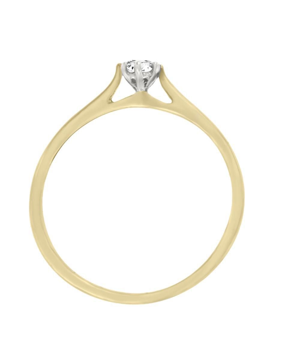 Solitario "de" oro 14 k klamore diamante