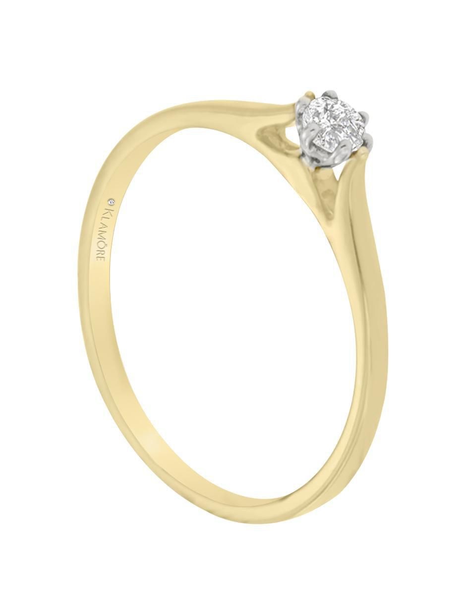 Solitario "de" oro 14 k klamore diamante