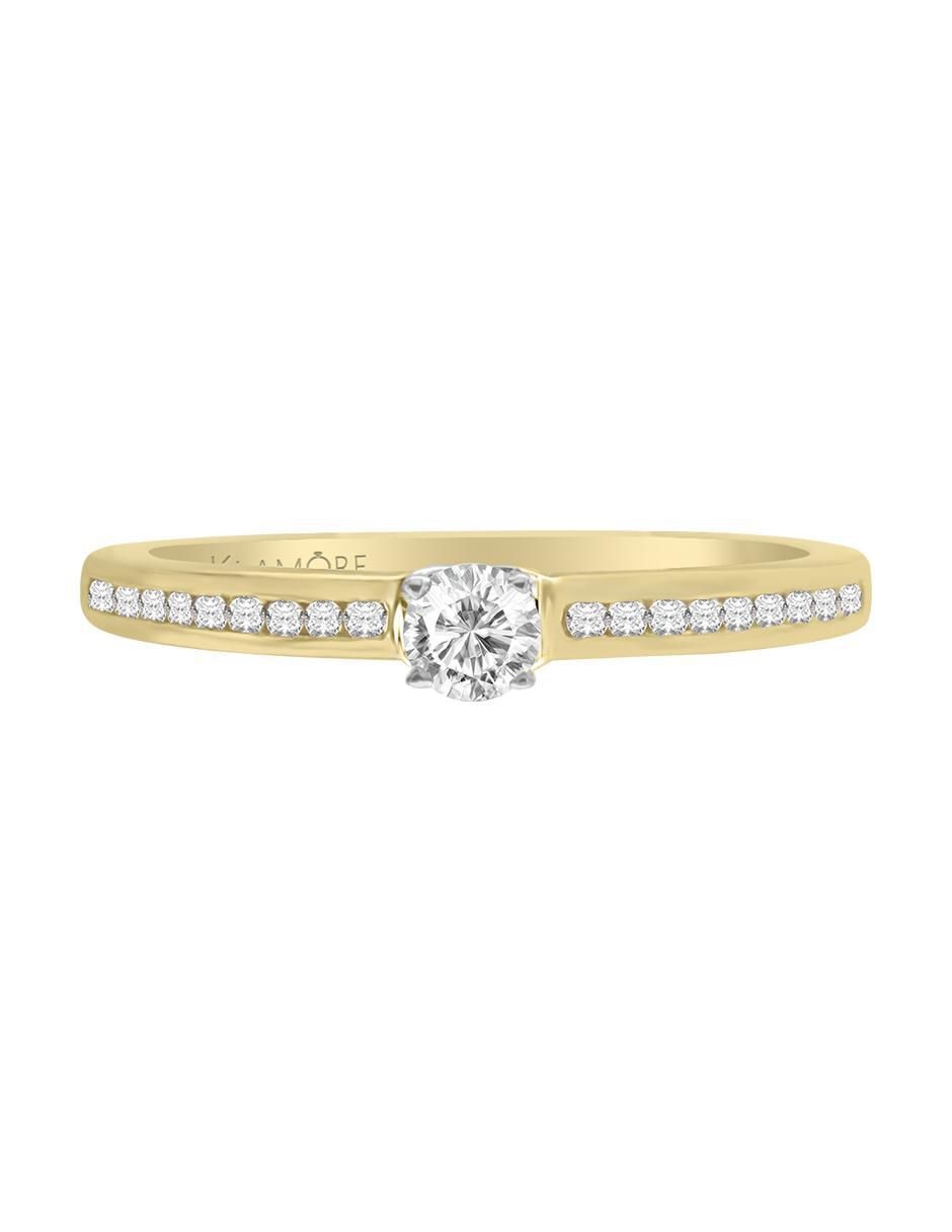 Solitario de oro 14 k Anabelle diamante