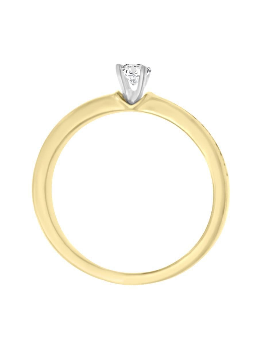 Solitario "de" oro 14 k klamore diamante