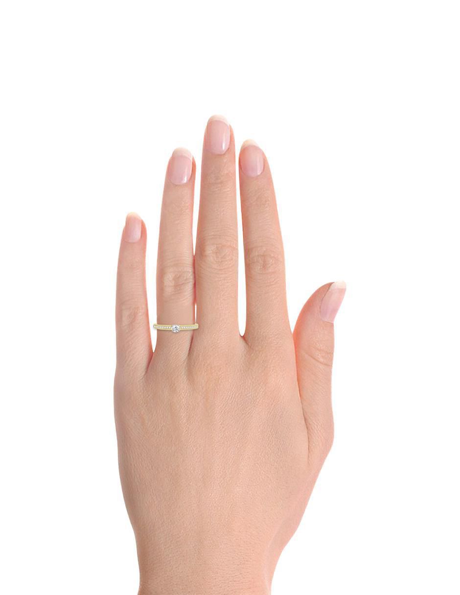 Solitario "de" oro 14 k klamore diamante