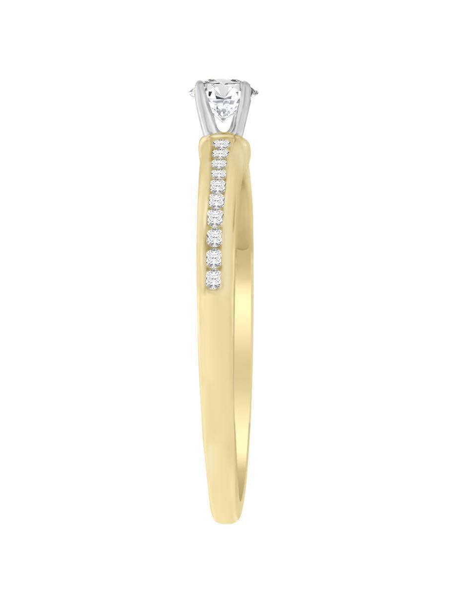 Solitario "de" oro 14 k klamore diamante