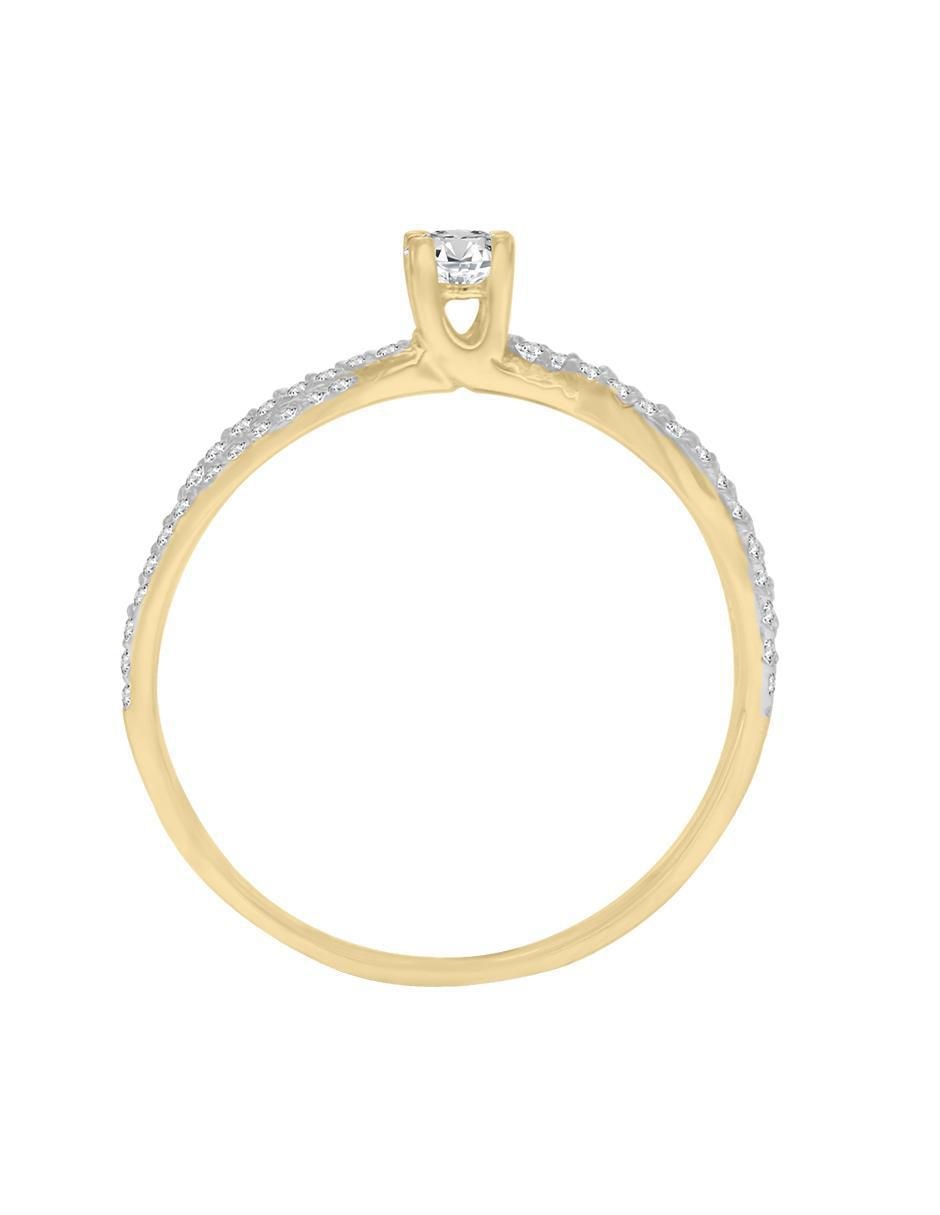 Solitario "de" oro 14 k klamore diamante