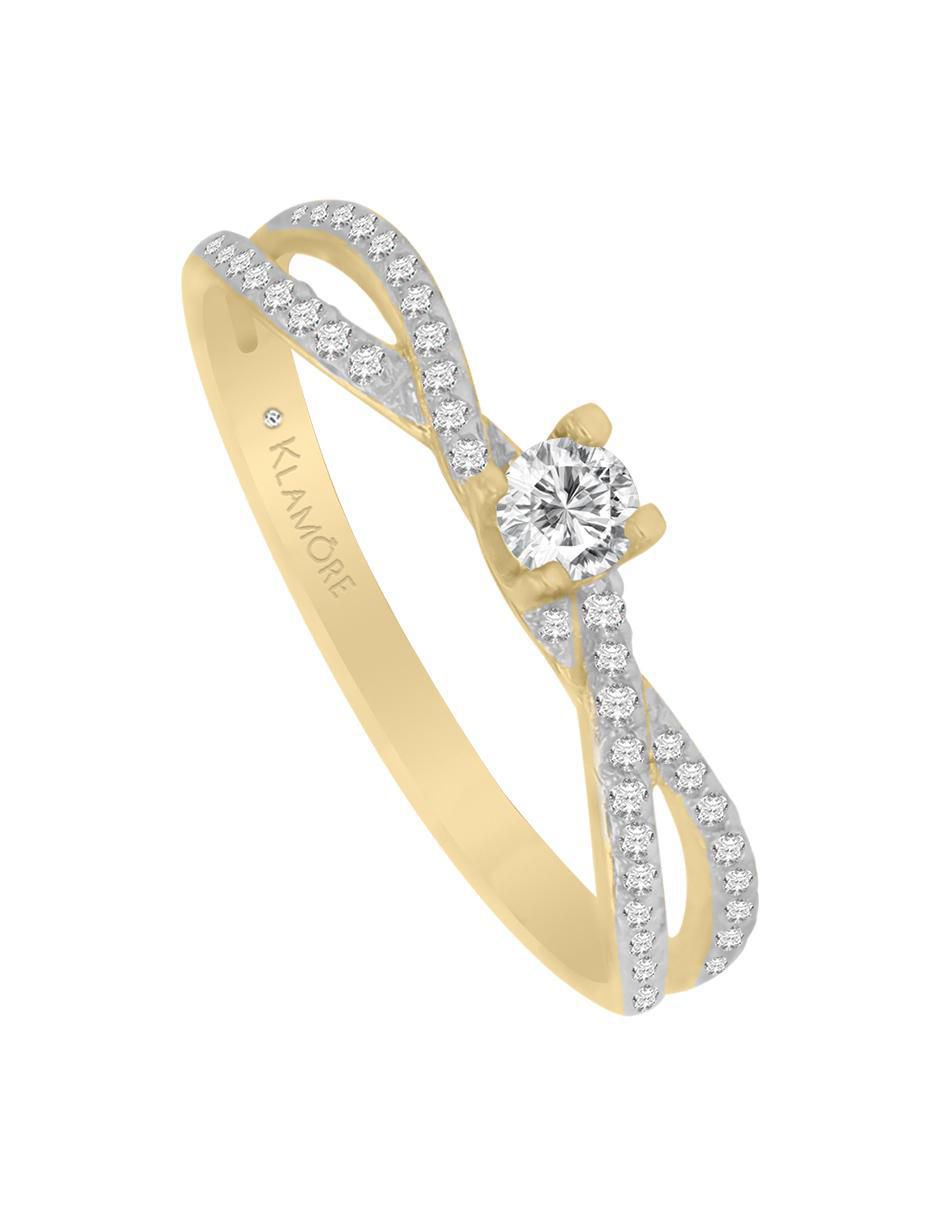 Solitario "de" oro 14 k klamore diamante