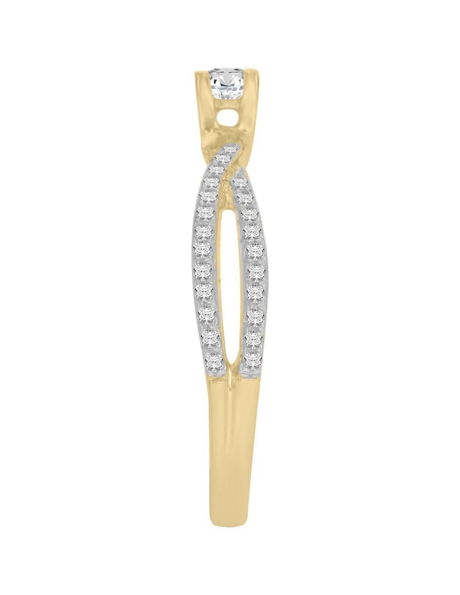 Solitario "de" oro 14 k klamore diamante