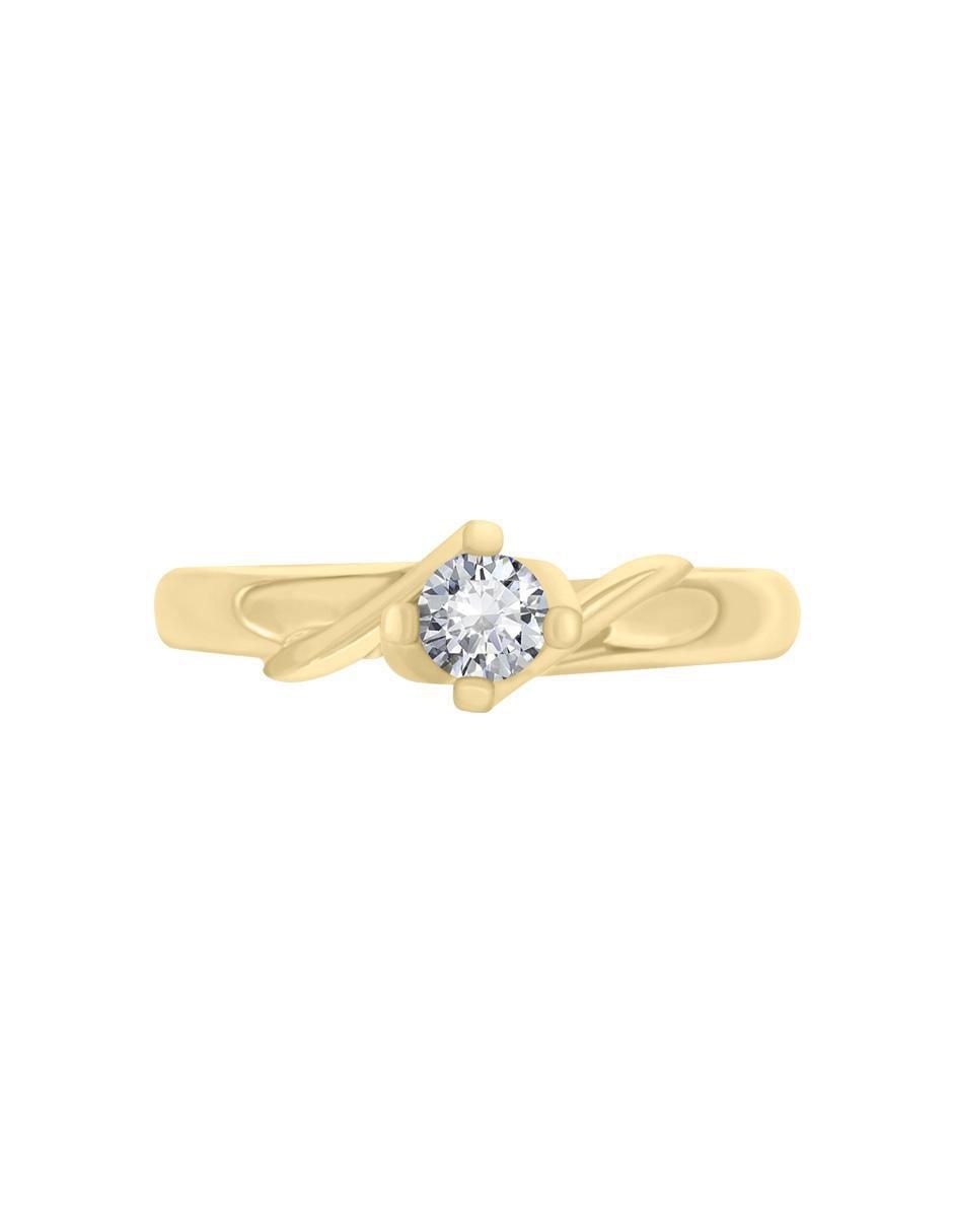 Solitario de oro 14 k Enya diamante