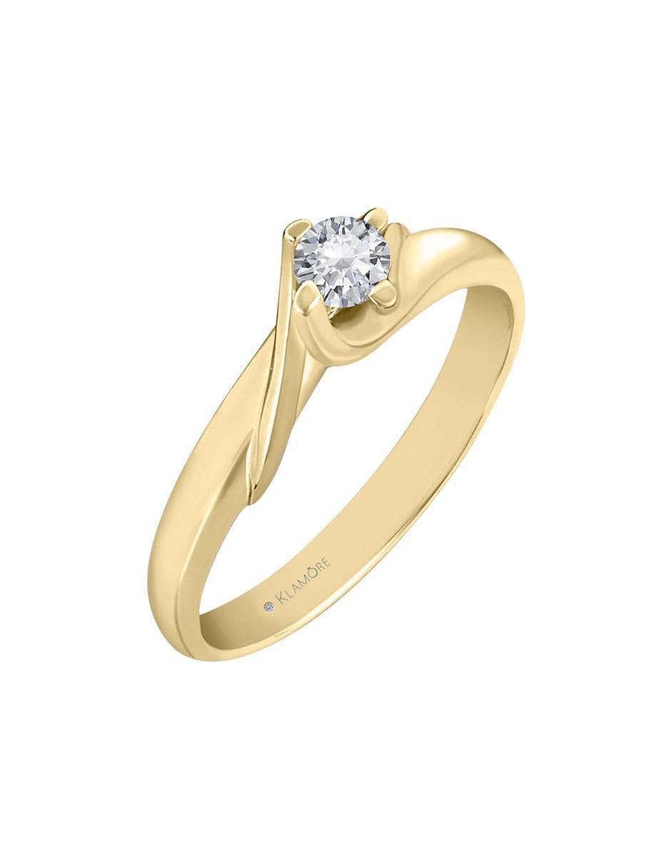 Solitario "de" oro 14 k klamore diamante