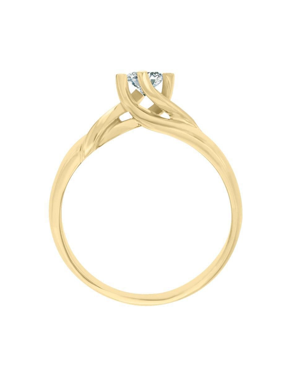Solitario "de" oro 14 k klamore diamante