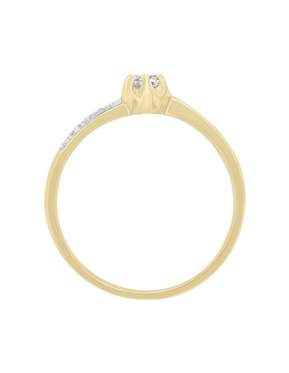 Solitario "de" oro 14 k klamore diamante