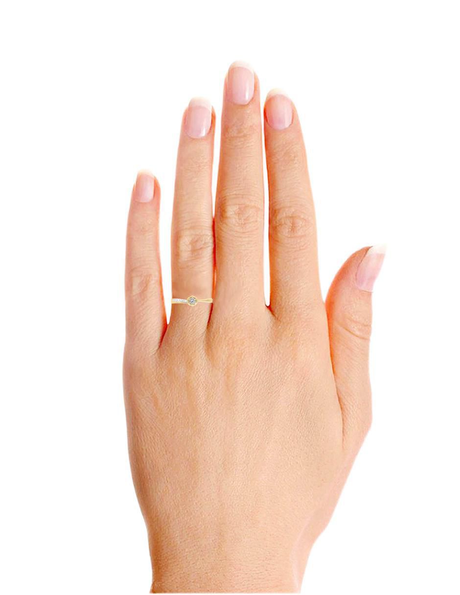 Solitario "de" oro 14 k klamore diamante