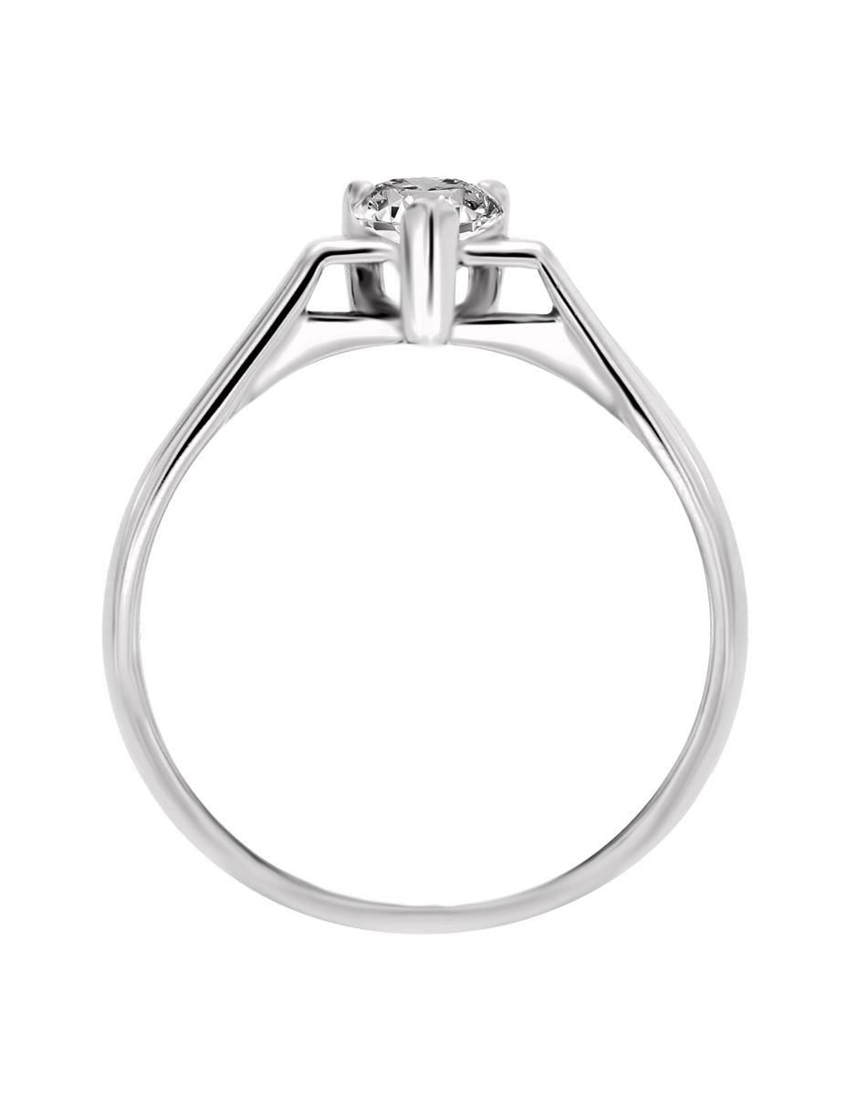 Solitario de oro 14 k Cuare diamante 2