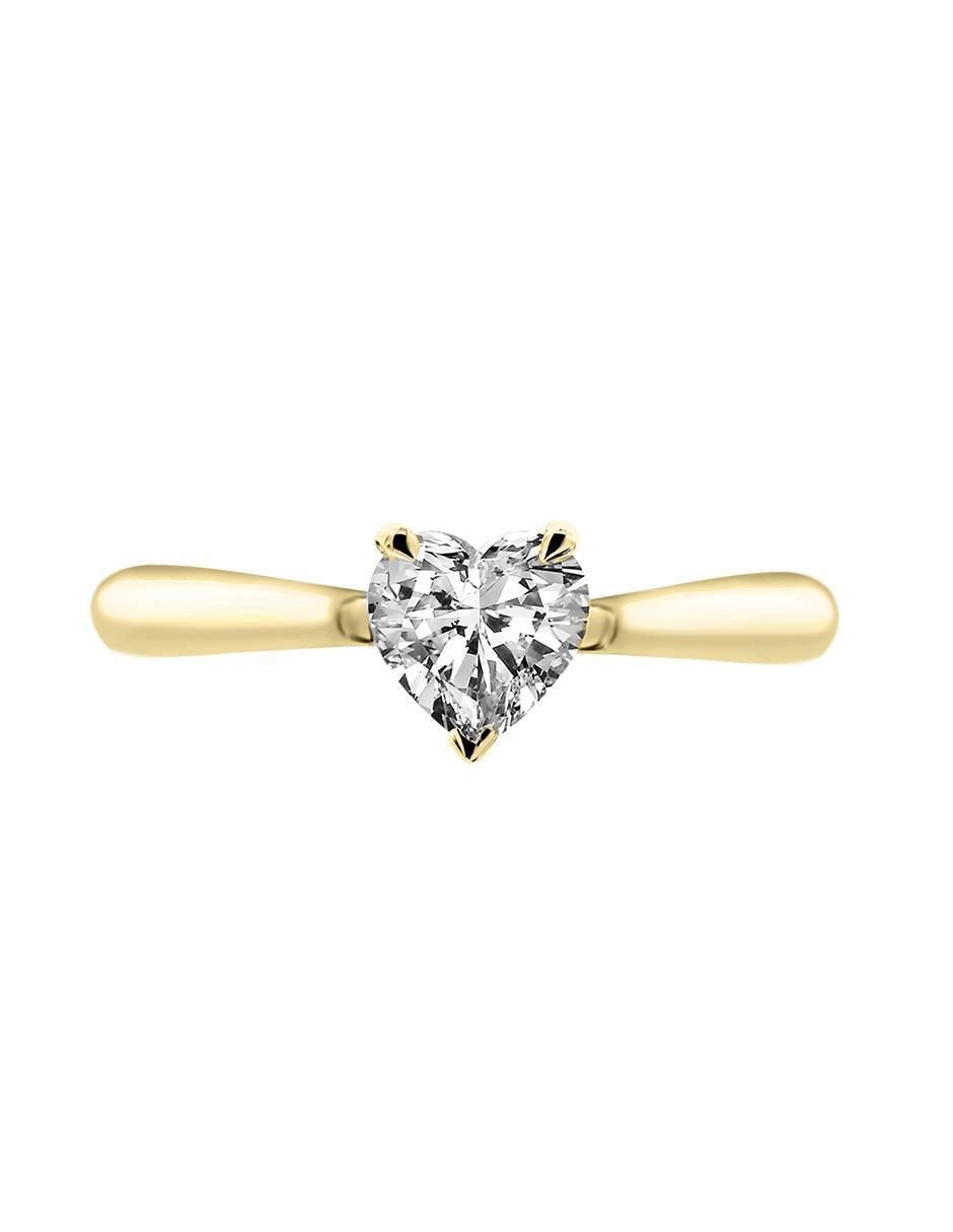 Solitario de oro 14 k Cuare diamante