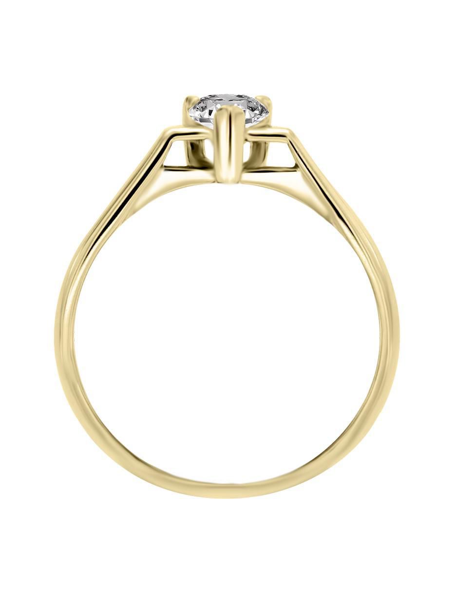 Solitario "de" oro 14 k klamore diamante
