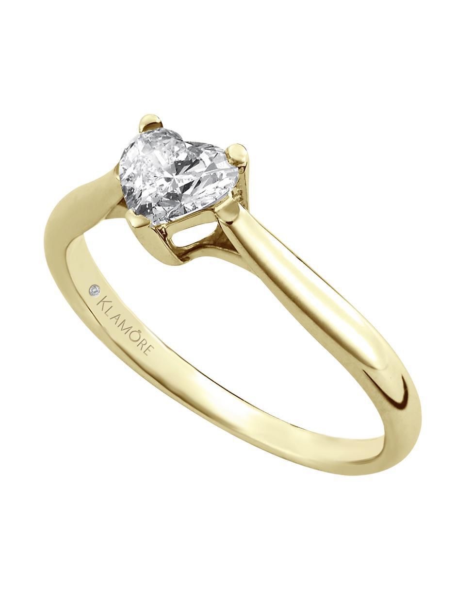 Solitario "de" oro 14 k klamore diamante