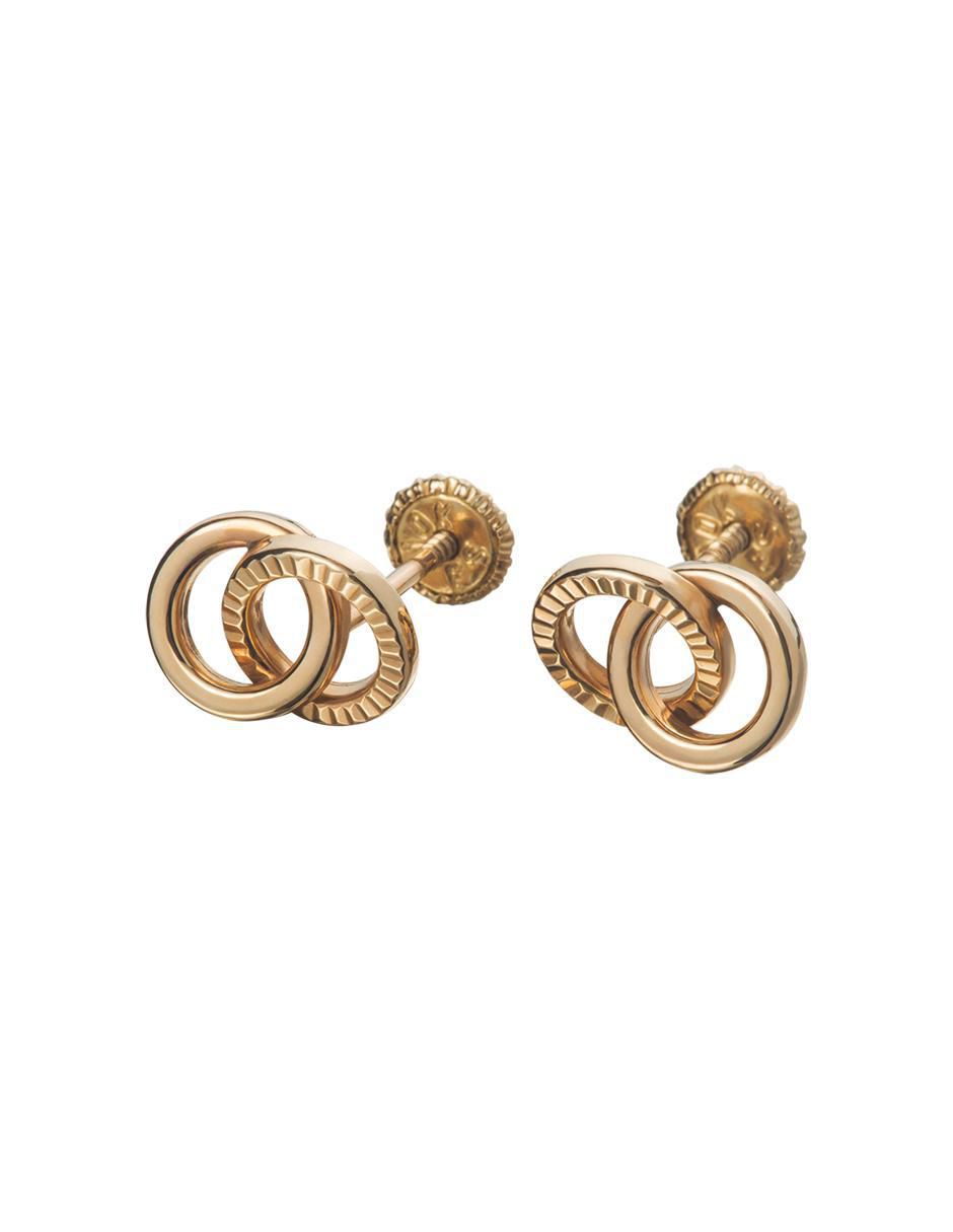 Broqueles redondos de oro amarillo 14 K con acabado espejo 2