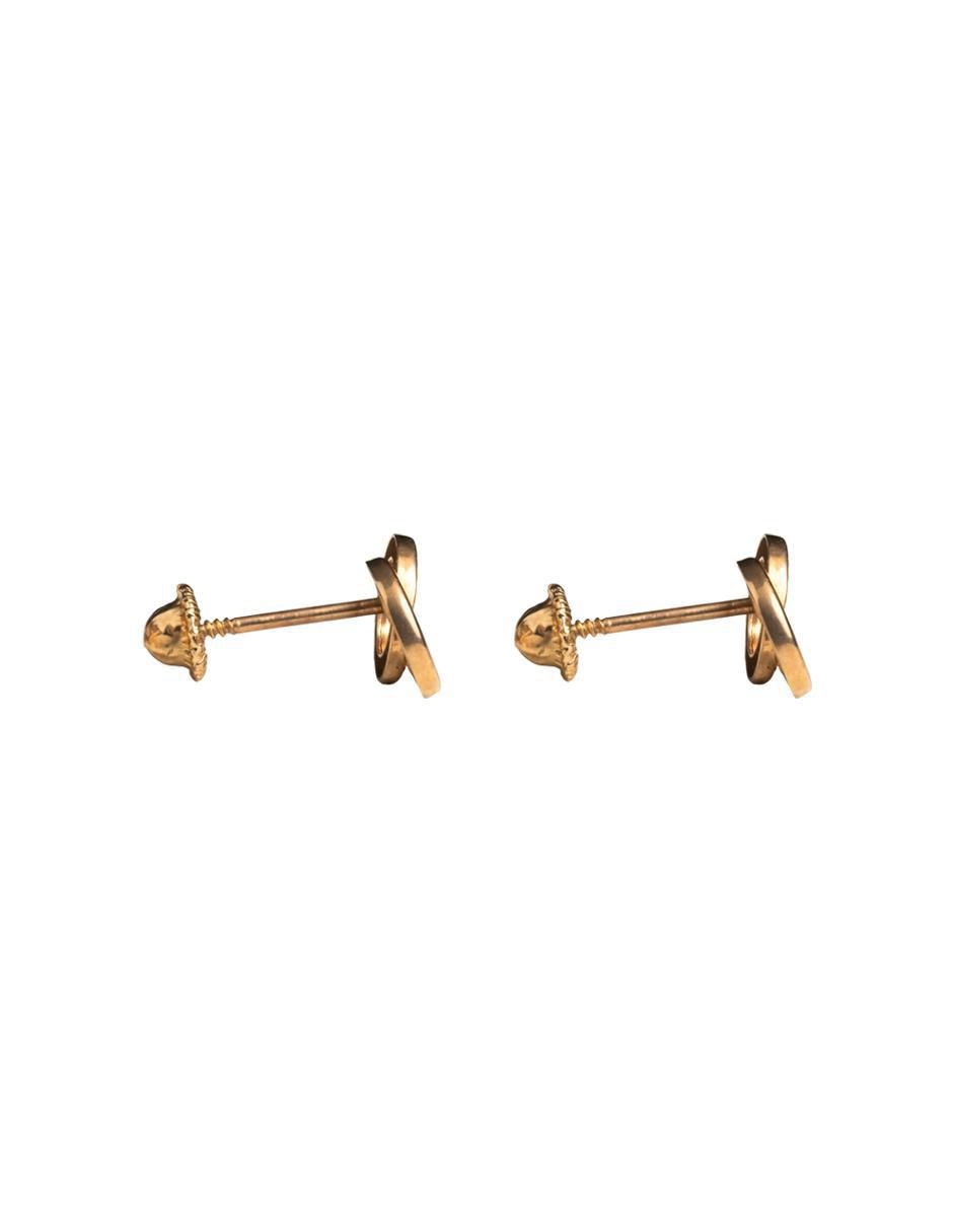 Broqueles redondos de oro amarillo 14 K con acabado espejo 4