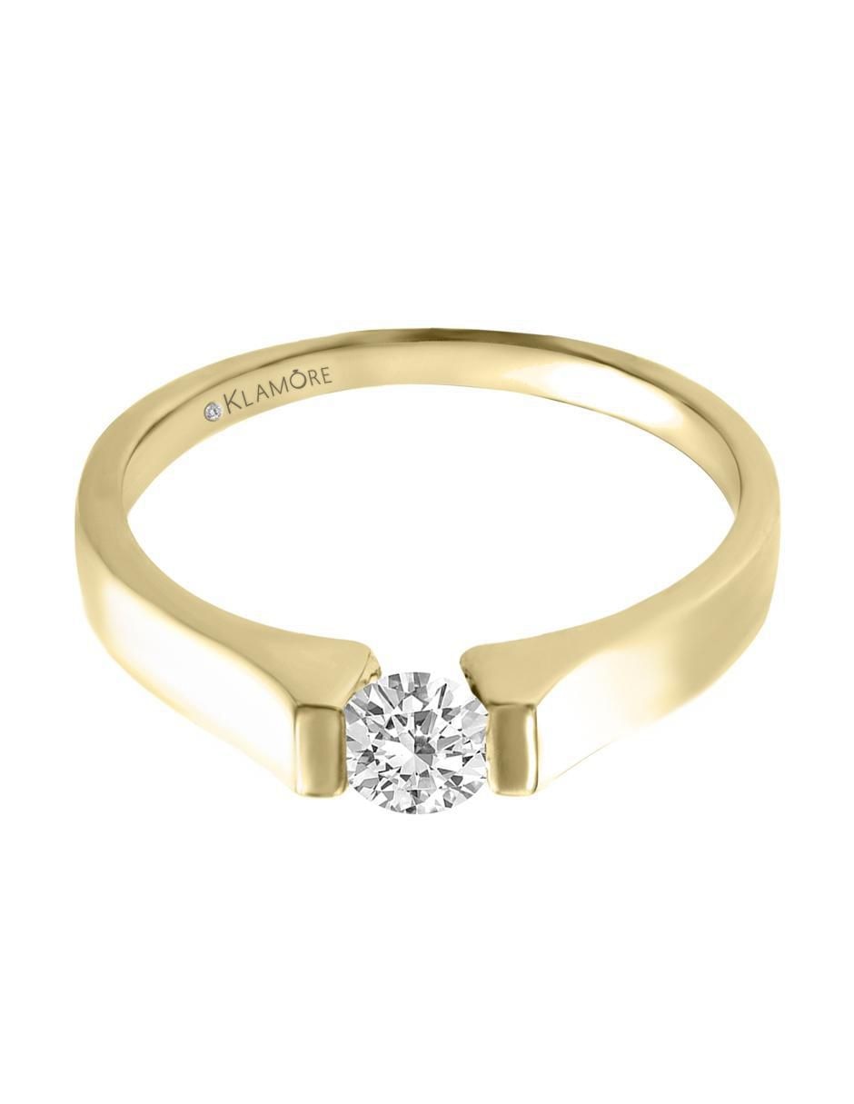 Solitario de oro 14 k Gazet diamante