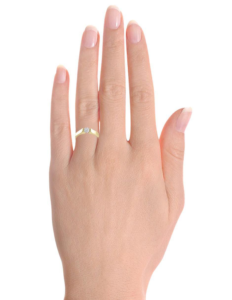 Solitario "de" oro 14 k klamore diamante
