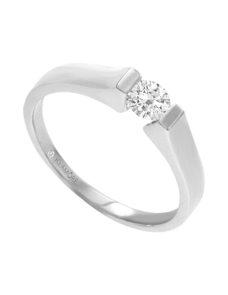 Solitario de oro 14 k Gazet diamante 3
