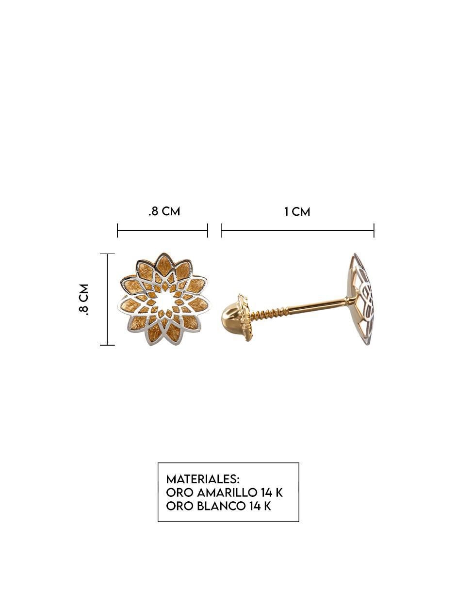 Broqueles de flor de oro con acabado espejo 5