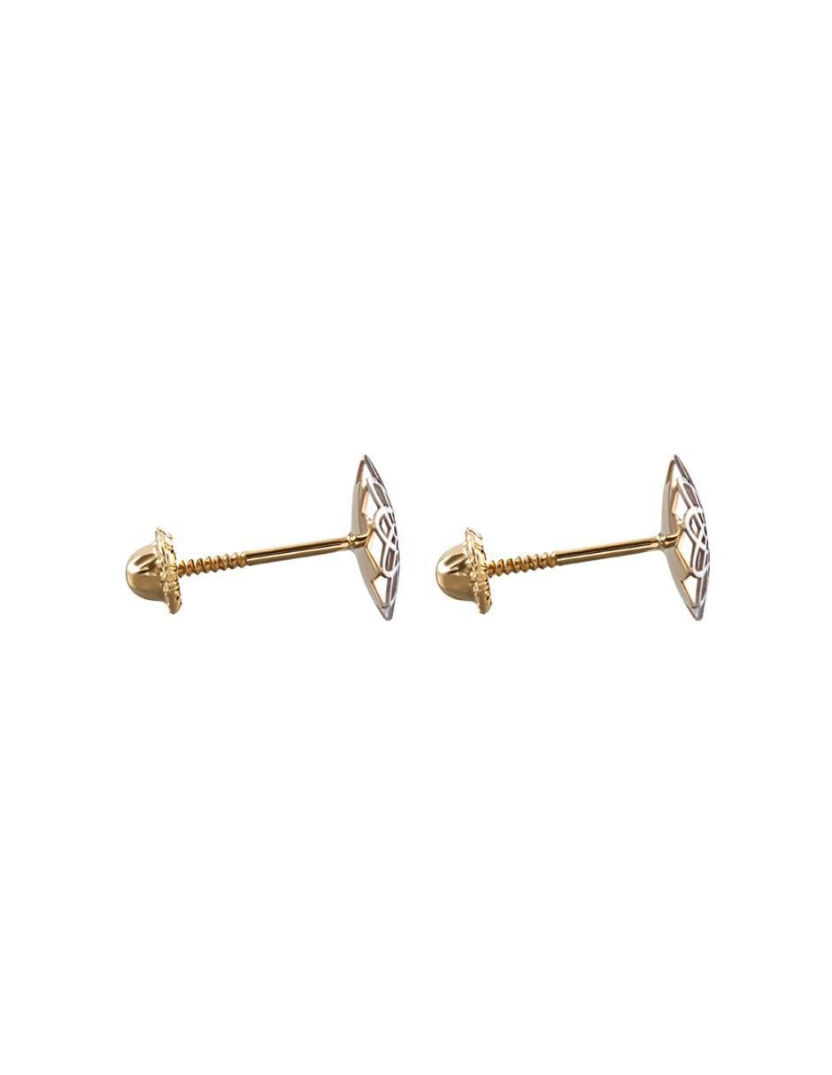 Broqueles de flor de oro con acabado espejo 4