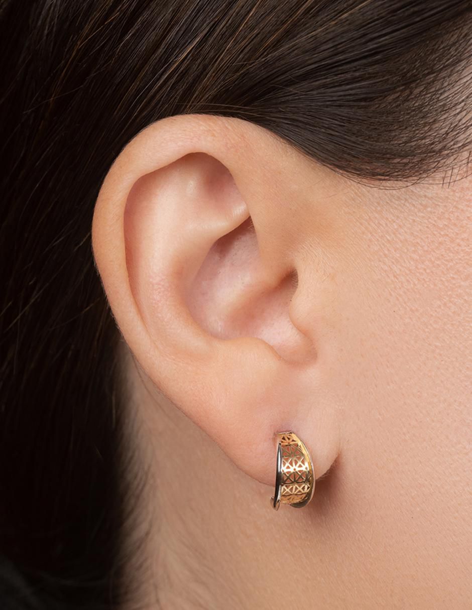 Broqueles de hoja de oro amarillo 14 K con acabado espejo 2