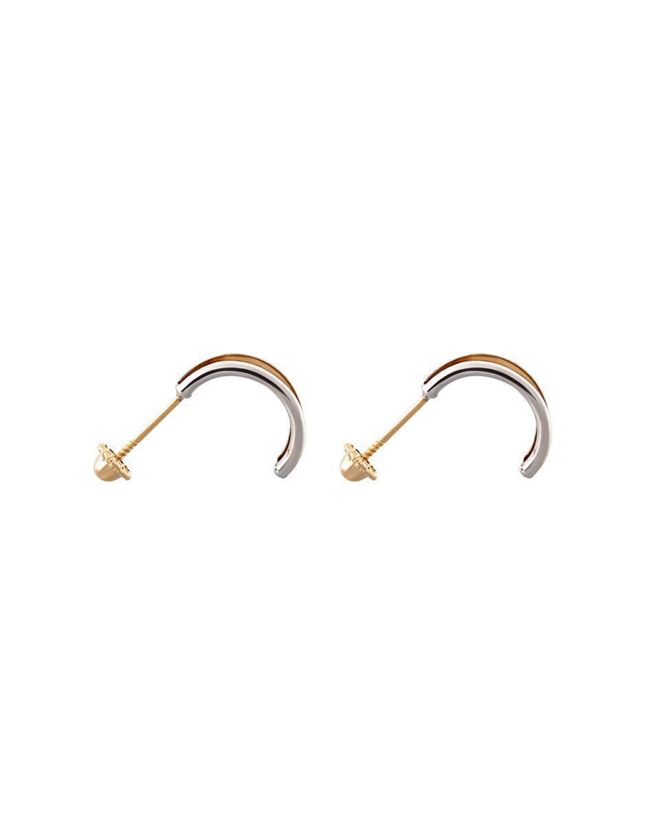 Broqueles de hoja de oro amarillo 14 K con acabado espejo 3