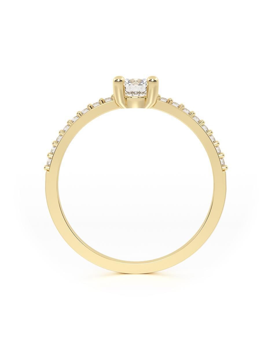 Anillo de compromiso "de" oro 10 k abba joyas sin familia o colección zirconia