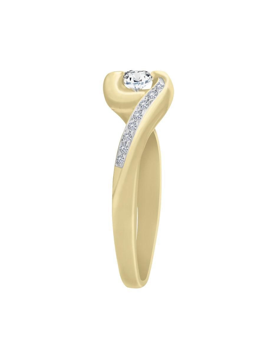 Solitario "de" oro 14 k klamore diamante