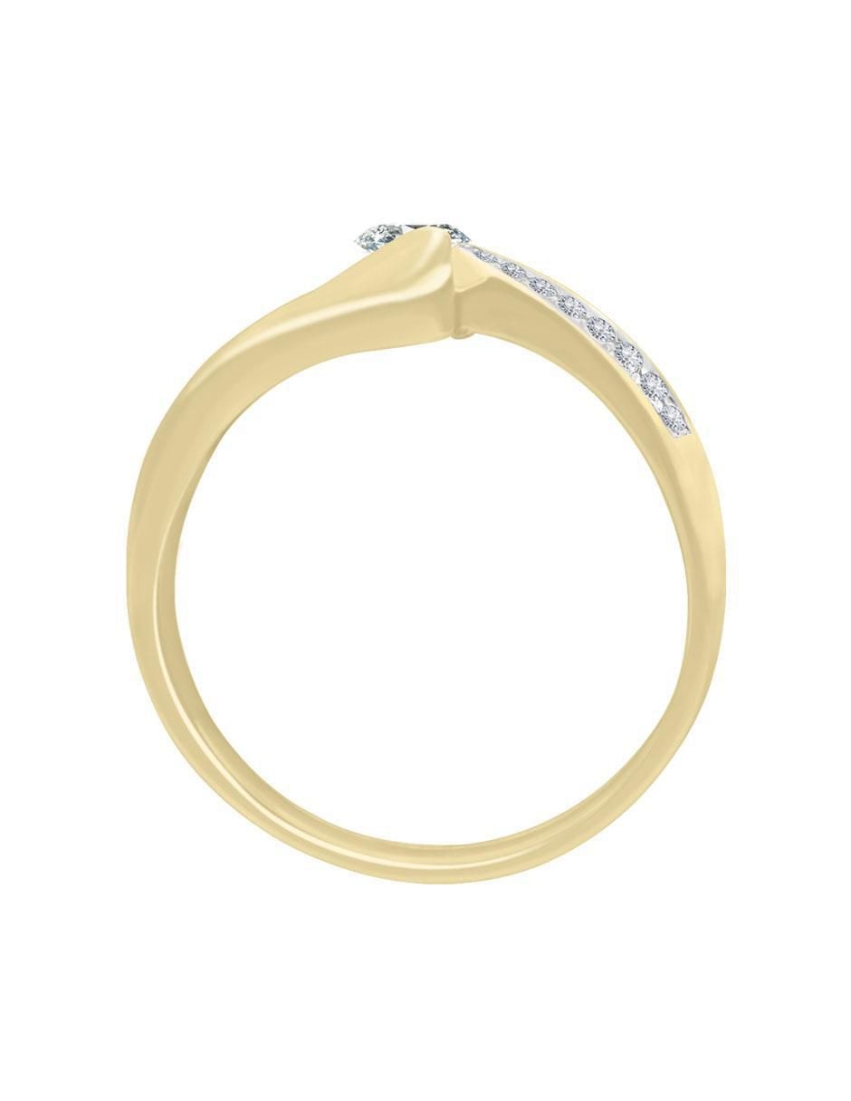 Solitario "de" oro 14 k klamore diamante