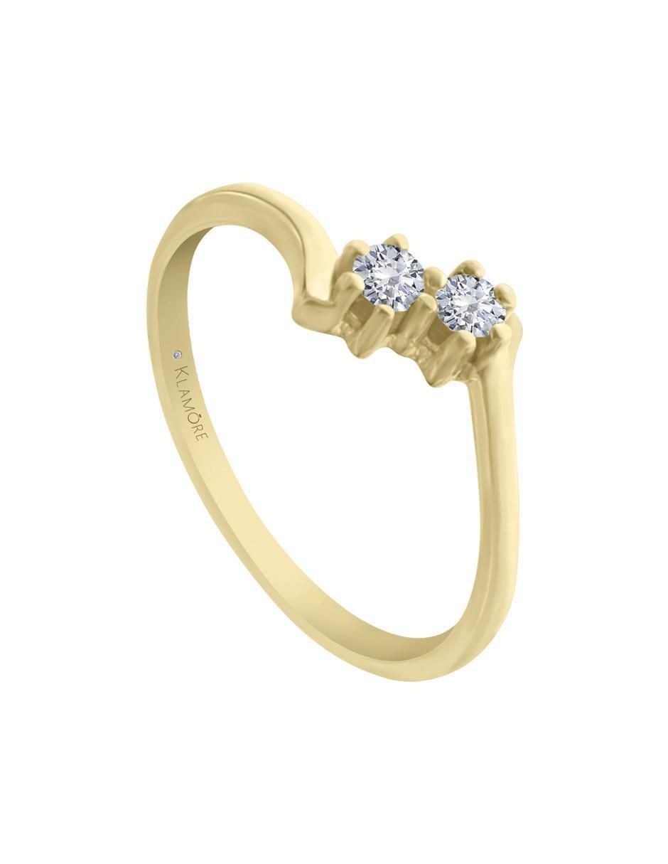 Solitario "de" oro 14 k klamore diamante