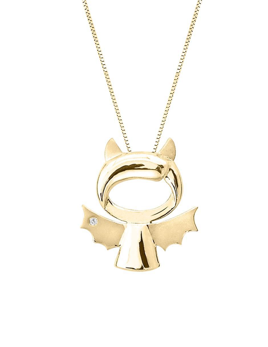 Colgante y dije de diablo Fianelli de oro 14 k diamante