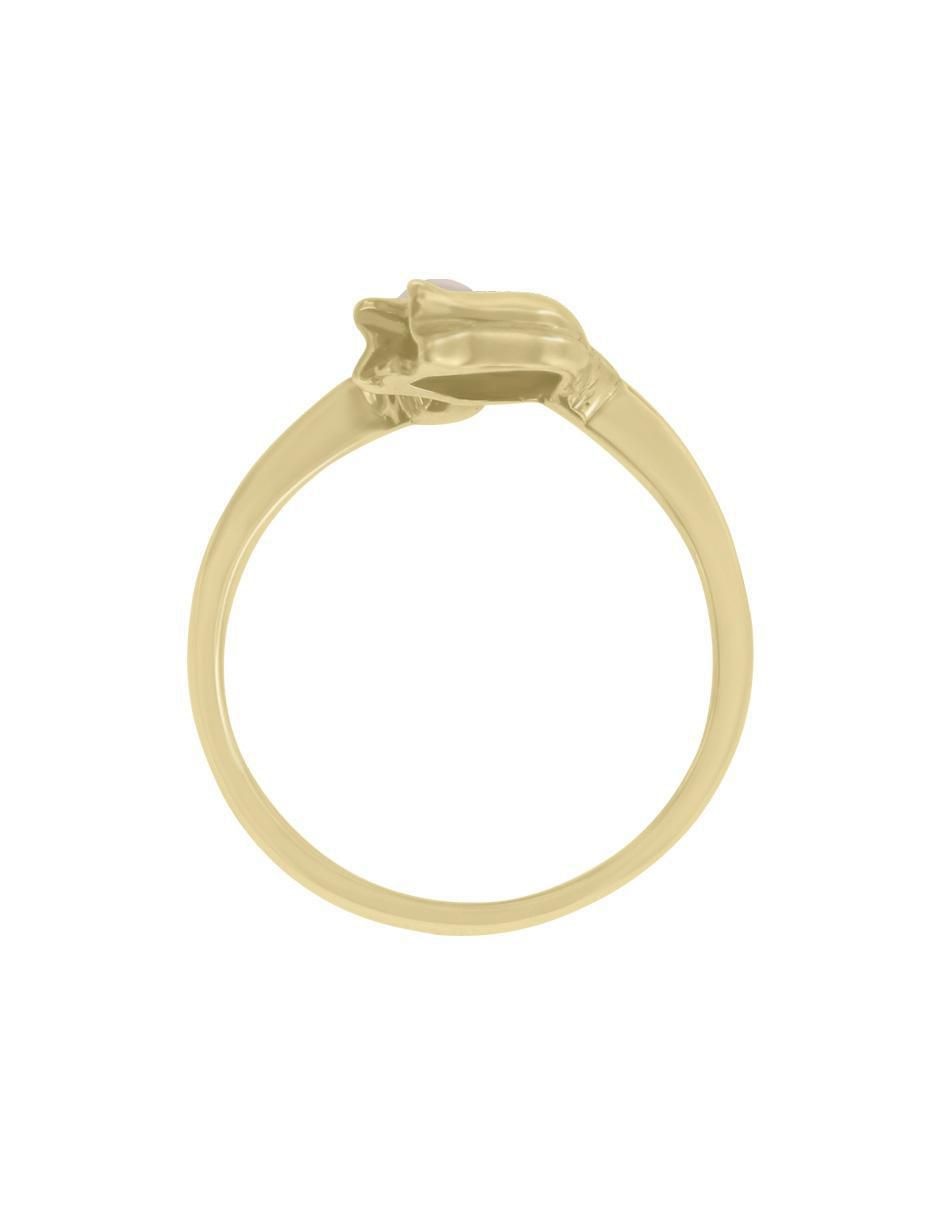 Anillo Tulipán 14 k de oro perla lustre 2