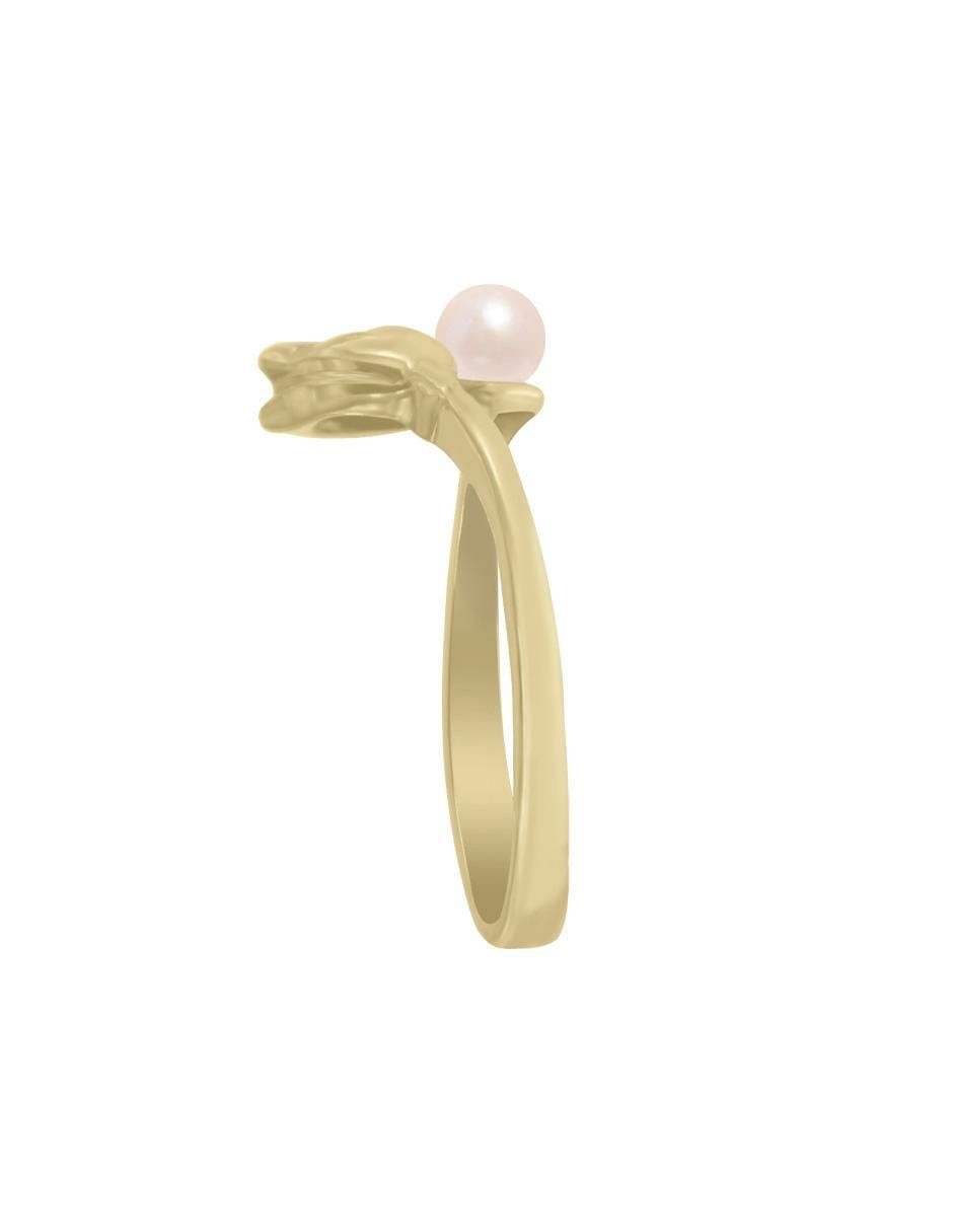 Anillo Tulipán 14 k de oro perla lustre 5