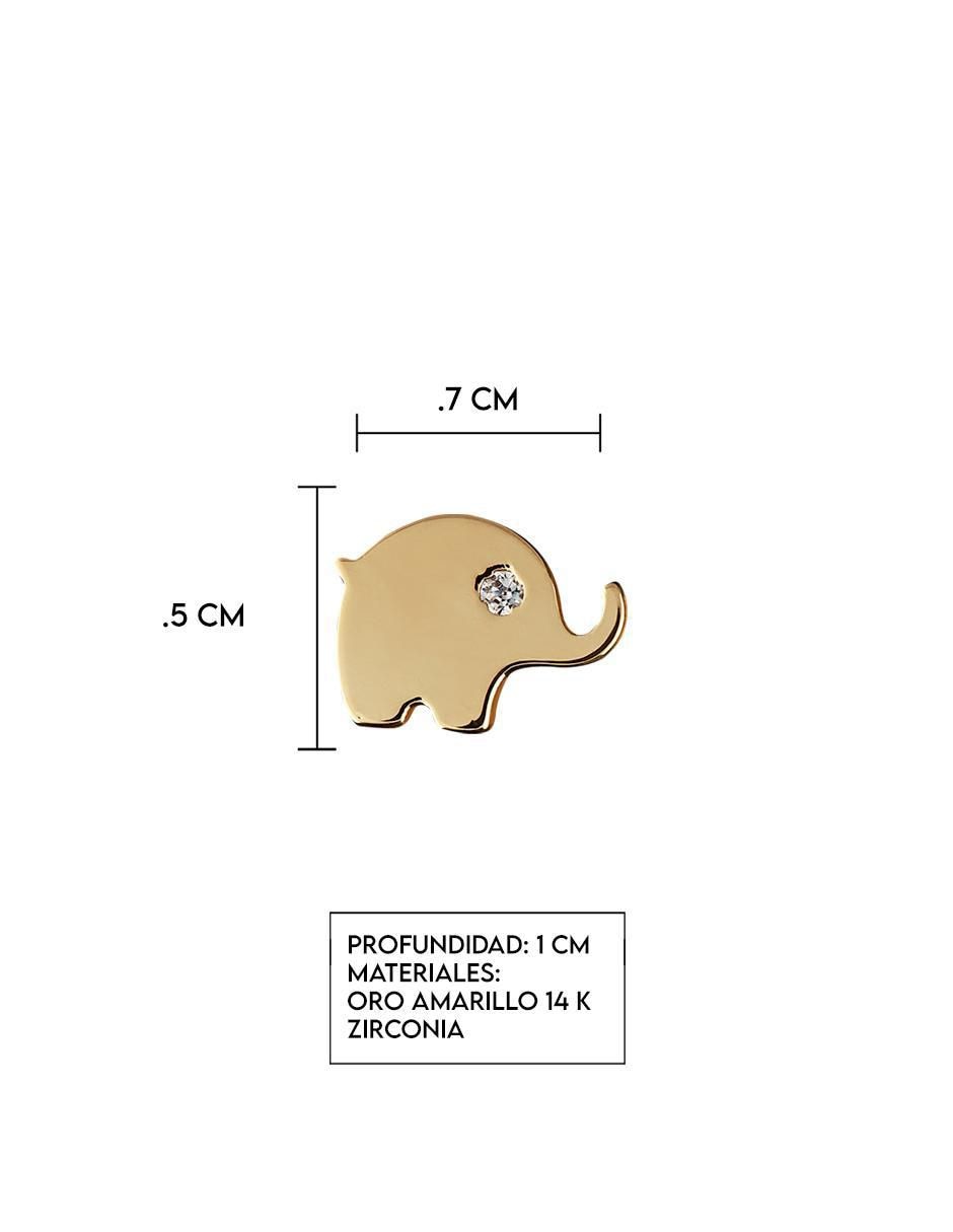 Broqueles de elefante Exclusiva de oro con acabado espejo zirconia 5