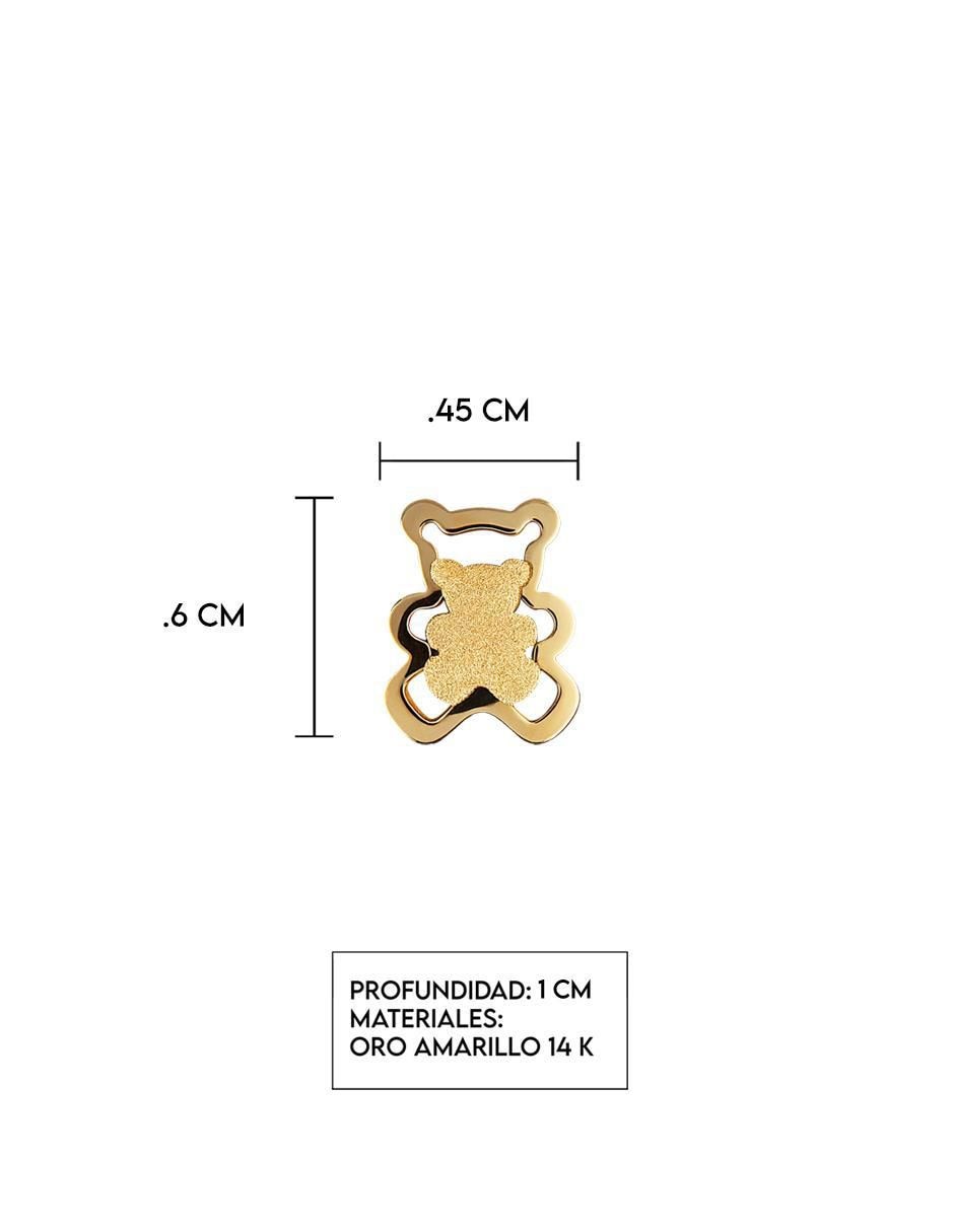 Broqueles de oso Exclusiva de oro con acabado espejo 5