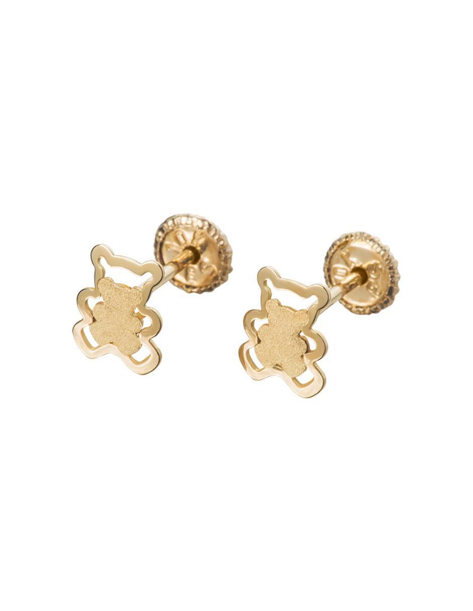 Broqueles de oso Exclusiva de oro con acabado espejo 3